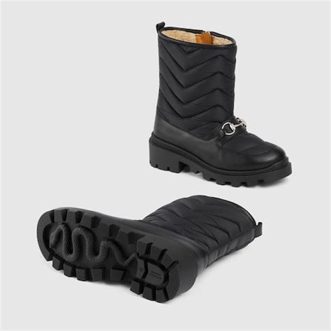 Children's boots with Horsebit in black nylon 